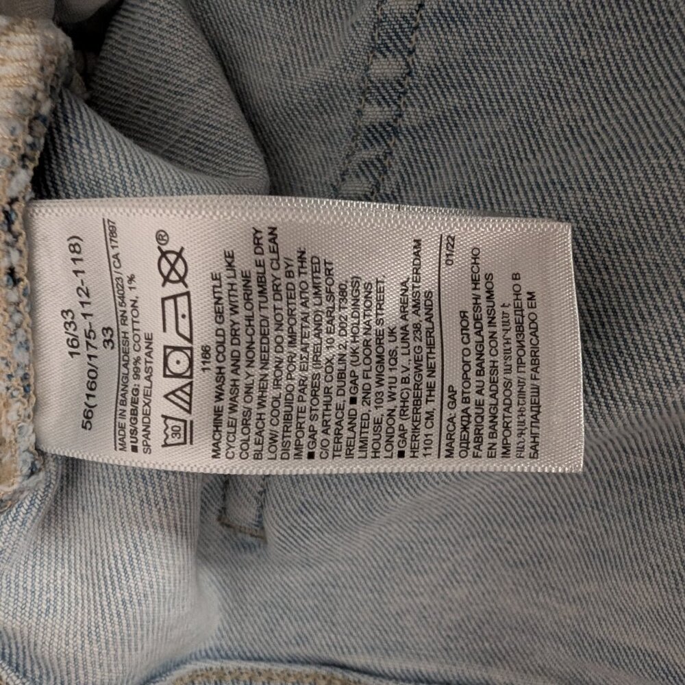 ⭐GAP Size 16 Curvy Fit Denim Shorts 5 Inch Distressed Frayed Blue⭐ - Picture 9 of 9